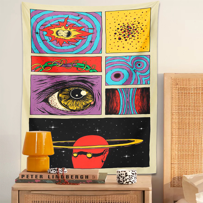 Vintage Gaming Accessories - VIKAMA Tapisserie murale d'art psychédélique style