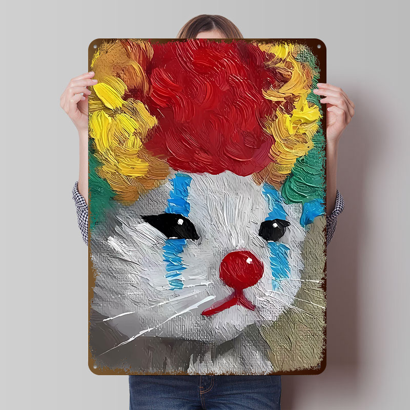 Vintage Gaming Accessories - Peinture de chat Clown triste, affiches