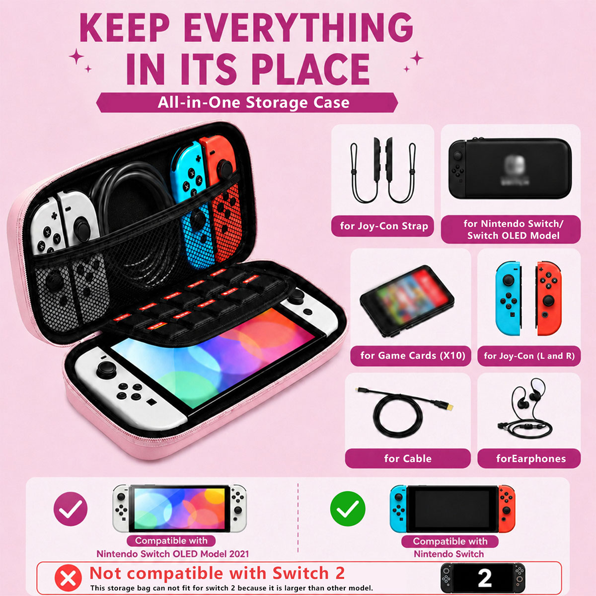 Étui de transport mignon et ré - Gaming Accessories Bag avis et prix