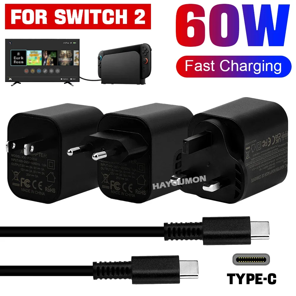 Adaptateur secteur Type-C 60W  - Gaming Accessories Uk avis et prix
