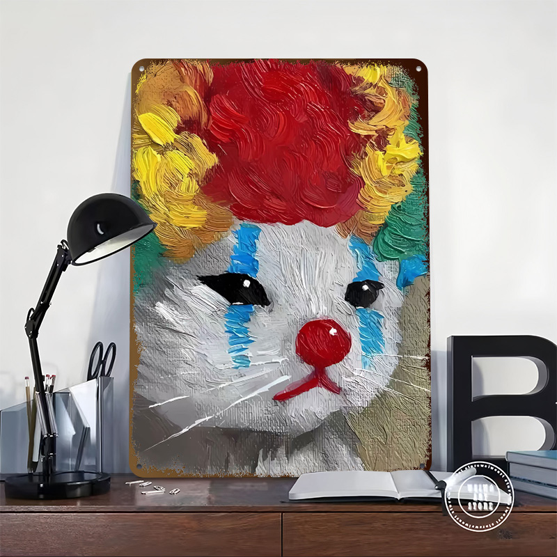 Peinture de chat Clown triste, - Vintage Gaming Accessories avis et prix